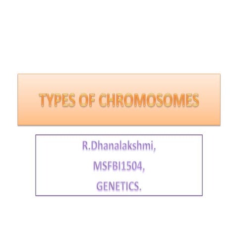 Types of chromosomes and special forms of chromosomes