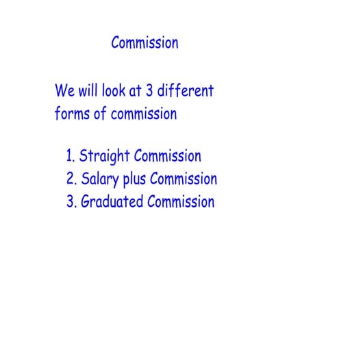 Types Of Commission