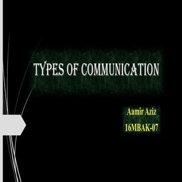 Types of communications