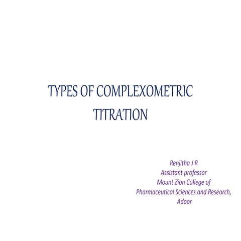 Types of complexometric titration