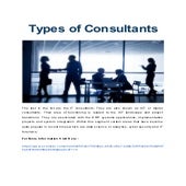 Types Of Consultants