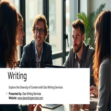 Types of Content Writing – A Comprehensive Guide by Das Writing Services