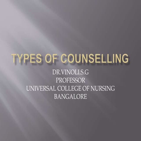 Types of counselling