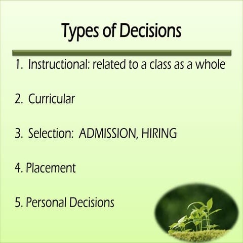 Types of decisions