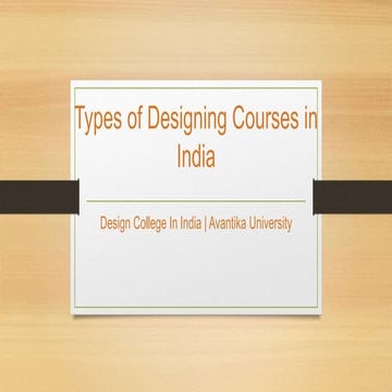 Types of Designing Courses in India - Avantika University