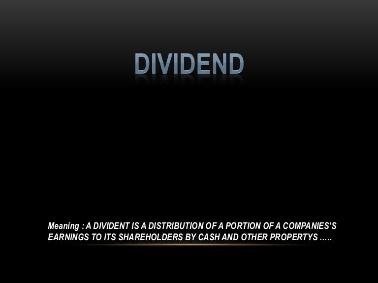 Types and forms of dividend