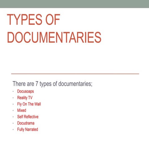 Types of documentaries