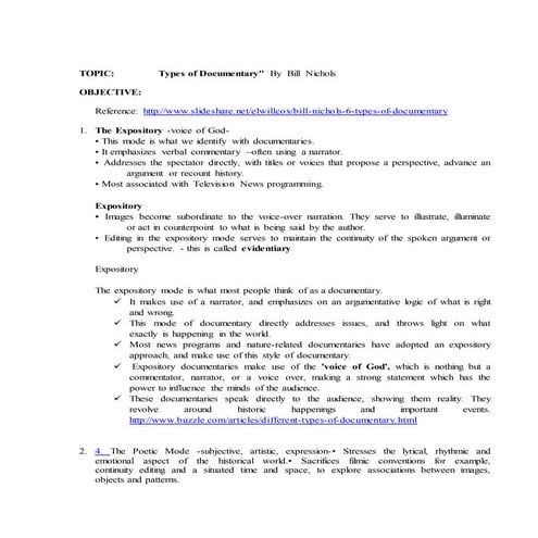 Types of documentary