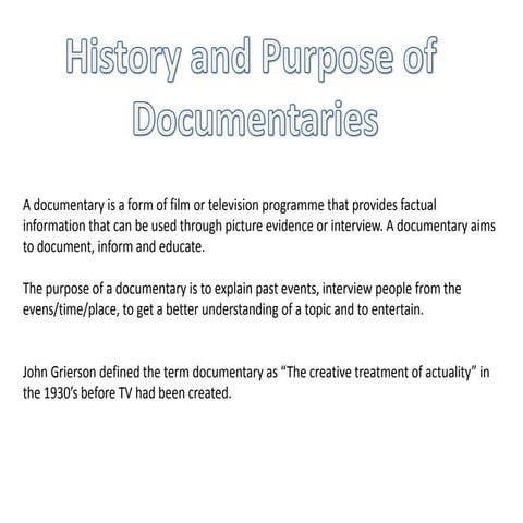 Types of documentries