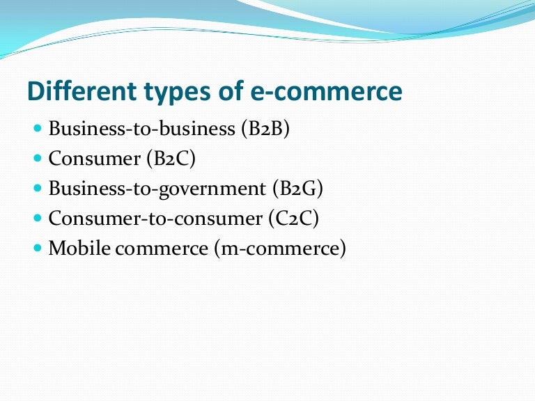 Types Of E Commerce