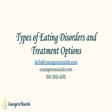 Types of eating disorders and treatment options