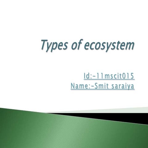 Types of ecosystem