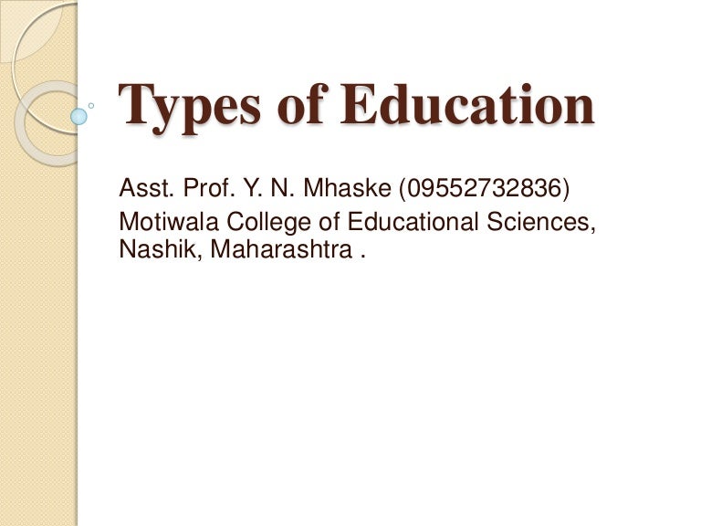 Types of education