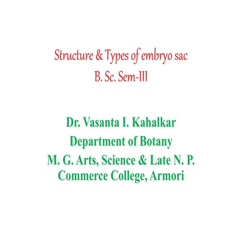 Types of embryo sac