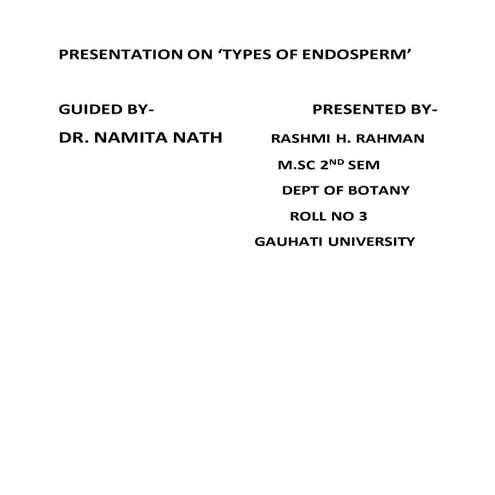 Types of endosperm