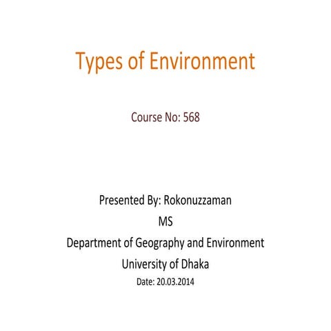Types of environment