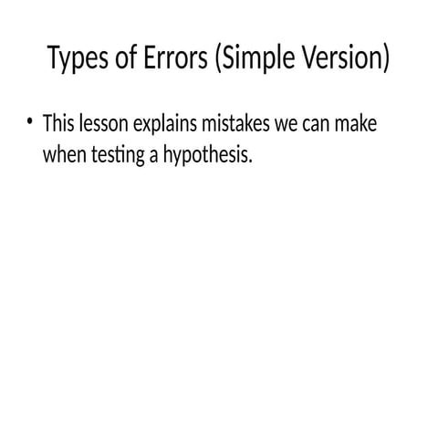 Type i and type ii errors | PPTX