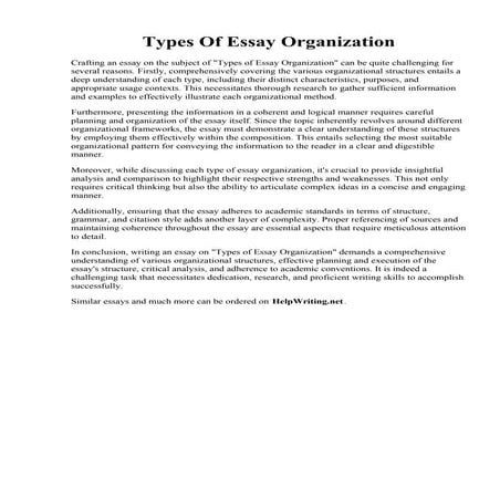 Types Of Essay Organization