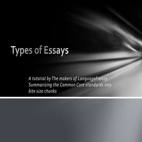 The Types Of Essays Tutorial