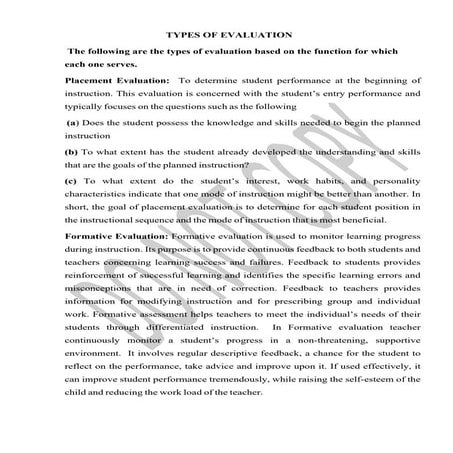 Types of evaluation by dr.thanuja.k 