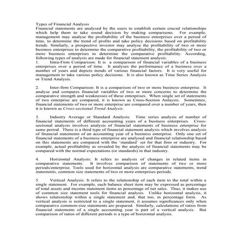 Types of financial analysis