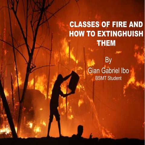 Classes of fire and how to extinguish them