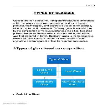 Types of glasses | Ceramics and Glasses | Material Science and Engineering