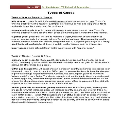 Types of goods | PPTX