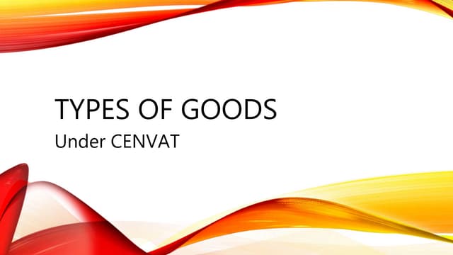 Different Types Of Goods
