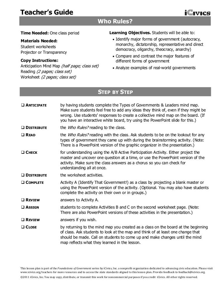 Worksheet Icivics I Have Rights Worksheet P 1 Answers types of govt 2