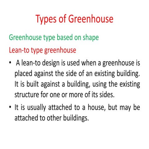 Types of Greenhouse