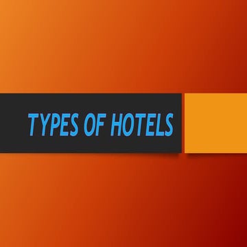 Types of hotels