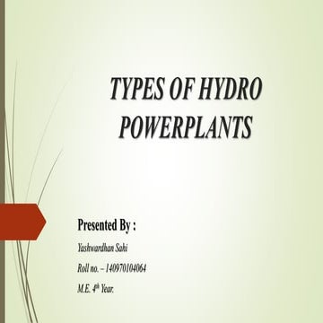 Types of hydro powerplants