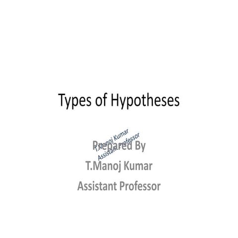 Types of hypotheses