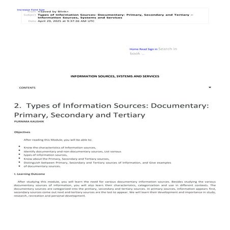 Information sources and services | PPT