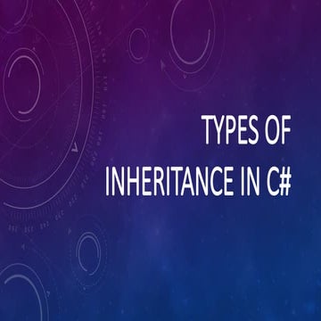TYPES OF INHERITANCE C#.pptx download notes | PPTX