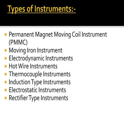 Types of instruments