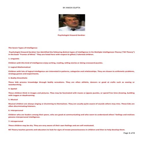 Types Of Intelligence