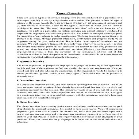 Different Types of Interview