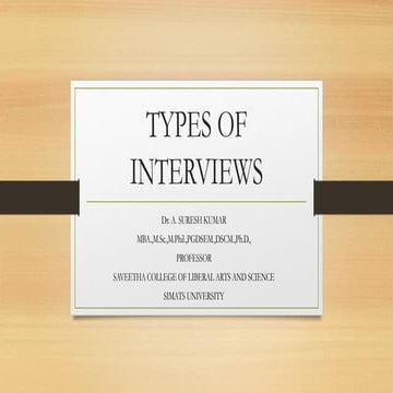 TYPES OF INTERVIEWS FOR BUSINESS ADMINSTRATION STUDENTS