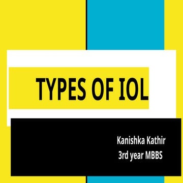 Types of IOL. Cataract instruments used it