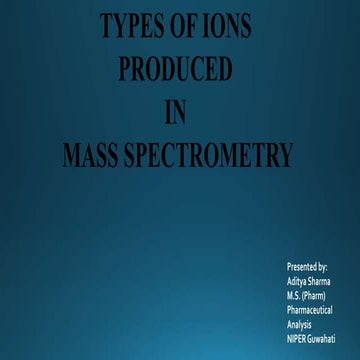 Types of Ions Produced In Mass Spectrometry