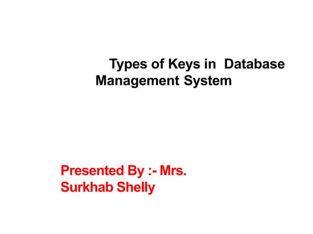 Types of keys dbms