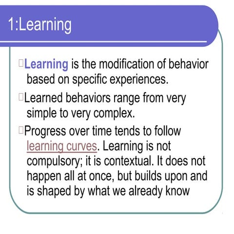 Types of learning behavier