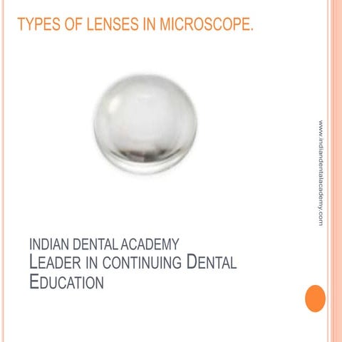 TYPES OF LENSES IN MICROSCOPE / cosmetic dentistry courses