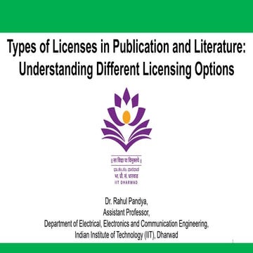 Role of Licenses and Copyrights in Research and Publications | PDF