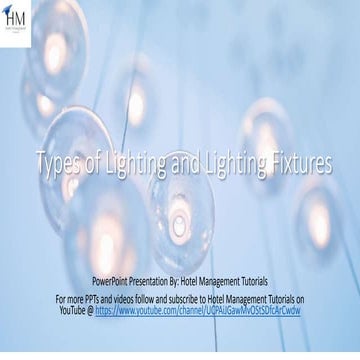 Types of lighting & lighting fixtures