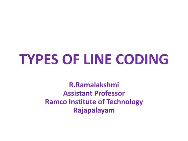 Types of line coding | PDF
