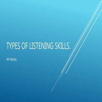 Types of listening skills