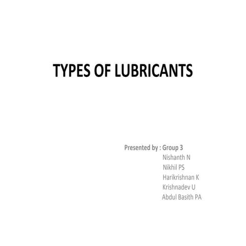 Types of lubricants